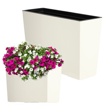 DONICZKA DONICA + WKŁAD KWIETNIK KREMOWY 19x56 cm