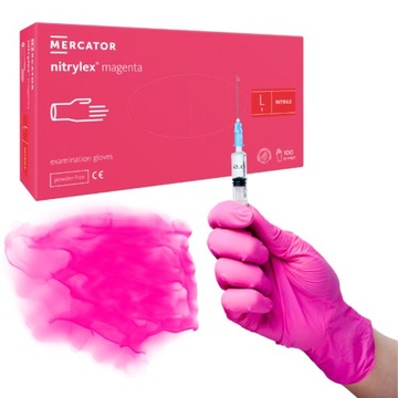 Rękawiczki MERCATOR NITRYLEX magenta AQL 1.5 r. L