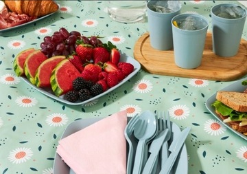 Набор для пикника Smukee: тарелки, столовые приборы, чашки, 32 предмета, контейнер с ручкой