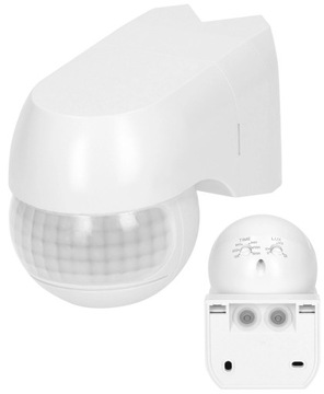 ORNO Hermetyczny Czujnik Ruchu i Zmierzchu LED Regulacja 220° 1200W Biały
