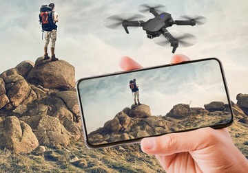 Дрон E90 PRO ДВЕ WIFI HD КАМЕРЫ Парящая ИГРУШКА 250 м ПОЛЯРСКИЙ РУКОВОДСТВЕННЫЙ ЧЕХОЛ