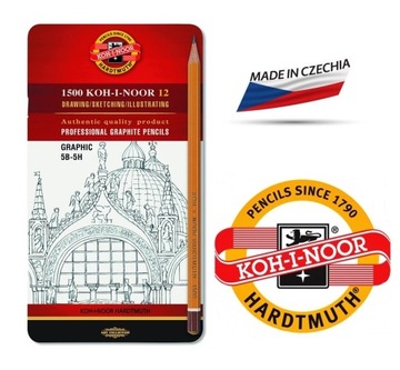 Набор из 12 графитовых карандашей 5B-5H Koh-I-Noor