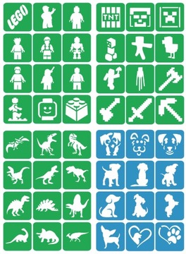 Szablony do tatuaży brokatowych, Tatuaże brokatowe - mix 100 sztuk