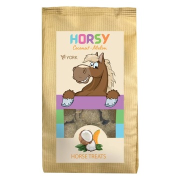 Smakołyki, smaczki cukierki dla konia w kształcie kwiatka Horsy kokos-melon