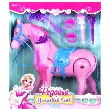 CHODZĄCY KOŃ NA BATERIE KONIK Z AKCESORIAMI