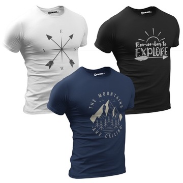 KOSZULKA MĘSKA T-shirt 100% BAWEŁNIANE PODKOSZULEK ZESTAW KOMPLET 3pak