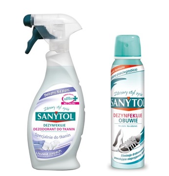 SANYTOL ZESTAW SPRAY DO TKANIN+ DEO SPRAY DO BUTÓW
