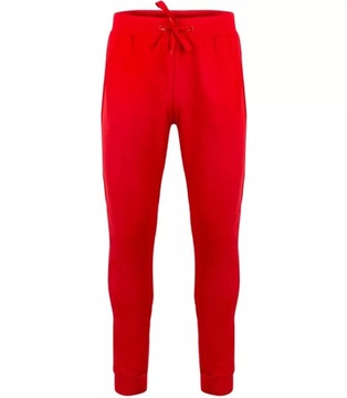 Męskie spodnie dresowe sportowe bawełniane (Czerwony)