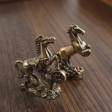 Świąteczny prezent Koń Mosiężny Mały Ornament Rękodzieło z czystej miedzi