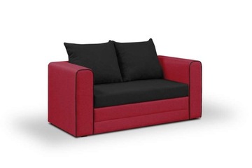 Sofa kanapa rozkładana 2 os BETA czarno-czerwona