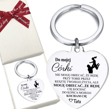 BRELOCZEK BRELOK SERCE Z GRAWEREM DLA CÓRKI
