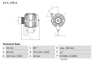 ALTERNÁTOR 150A 0 986 044 400 BOSCH CITROEN