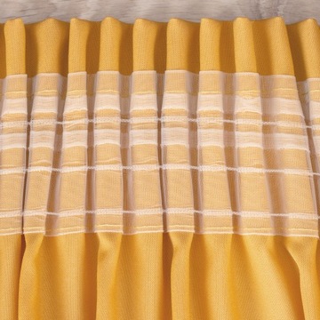 Gładka zasłona musztardowa modna 140X230 TAŚMA