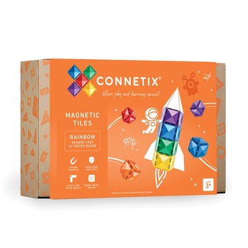Connetix Klocki magnetyczne Rainbow Square 42 el.