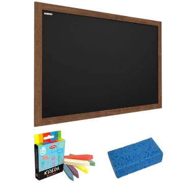 Tablica kredowa 100x80cm ozdobna drewniana + kreda