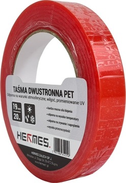 TAŚMA DWUSTRONNA PET 19mm x 20m - banerowa