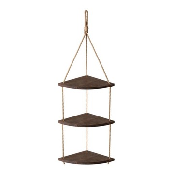 -Premium Swing Hanging Rope Corner brown 3 tier