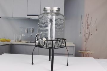 SŁÓJ Z KRANIKIEM I STOJAKIEM 4L SŁOIK NA STOJAKU DYSTRYBUTOR NA LEMONIADĘ