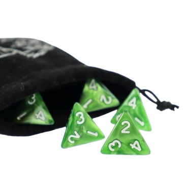 НАБОР ИЗ 2 КУБИКОВ K4 RPG ИЗУМРУДНЫЙ РЫЦАРЬ ЧЕТЫРЕХСТОРОННИЕ КУБИКИ