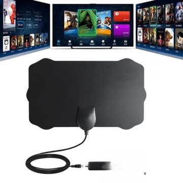 PŁASKA, CIENKA ANTENA WEWNĘTRZNA 4K HDTV AKTYWNA ANTENA WEWNĘTRZNA WZMACNIACZ SYGNAŁU