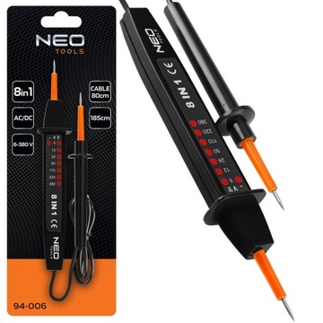 NEO TOOLS WIELOFUNKCYJNY TESTER NAPIĘCIA 8 W 1 AC/DC 6-380V 94-006