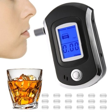 BEZUSTNIKOWY PRECYZYJNY CYFROWY ALKOMAT TESTER ALKOHOLU LCD+ 20 USTNIKI