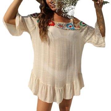 ЛЕТНЕЕ ПЛЯЖНОЕ ПЛАТЬЕ С ОТКРЫТЫМИ ПЛЕЧАМИ