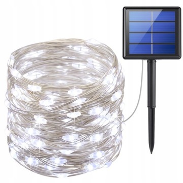 GIRLANDA LAMPKI SOLARNE OGRODOWE 300LED 30M PILOT