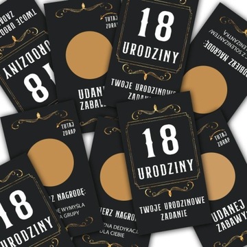 Скретч-карты на 18-летие, задания для гостей, 20 шт.