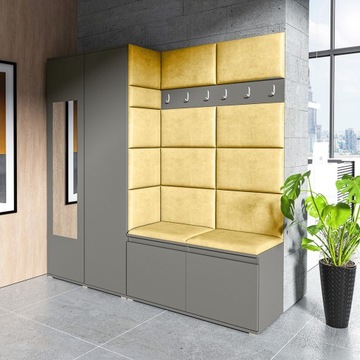 grafitowy zestaw mebli CLEO gabinet, panel T18