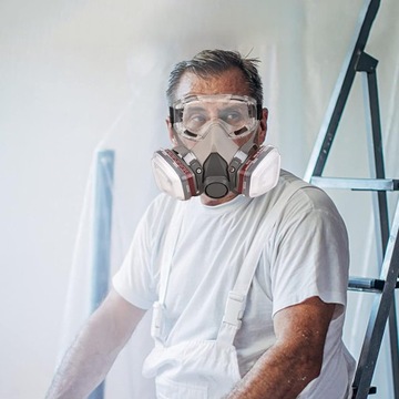 МАСКА ДЛЯ КРАСКИ ПРОТИВОПЫЛЕВАЯ ПОЛУМАСКА + ФИЛЬТРЫ УГЛЕРОДНЫЕ КАРТРИДЖИ