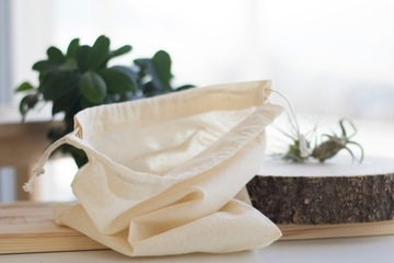 Хлопковая сумка цвета экрю 25х30 см 145 г