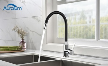 КУХОННЫЙ Смеситель С ГИБКИМ ИЗЛИКОМ, ЧЕРНЫЙ