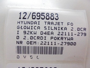 HYUNDAI TRAJET FO HLAVA MOTORU 22111-27900 2,0CRDI KRYT