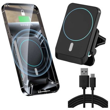 UCHWYT MAGNETYCZNY NA TELEFON MAG SAFE QI DO KRATKI