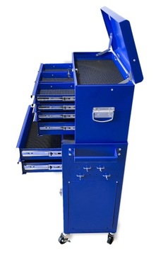 ПРОФЕССИОНАЛЬНАЯ ИНСТРУМЕНТАЛЬНАЯ ТЕЛЕЖКА ШКАФ ДЛЯ МАСТЕРСКОЙ 8 ящиков синий