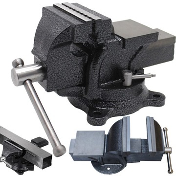 ТИСКИ ПОВОРОТНЫЕ НАСТОЛЬНЫЕ ДЛЯ ЗАМКОВ, ЧУГУННЫЕ, 125 ММ, МАЛЫЕ ГУБКИ, С НАКОВАЛЬНИЦЕЙ