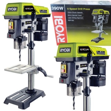 RYOBI СЕТЕВОЙ СТАЦИОНАРНЫЙ КОЛОННЫЙ СВЕРЛИЛЬНЫЙ СТАНОК RDP102L 390 ВТ ТАБЛИЦА