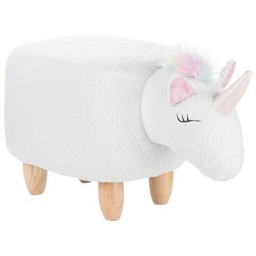 Pufa zwierzak biała UNICORN