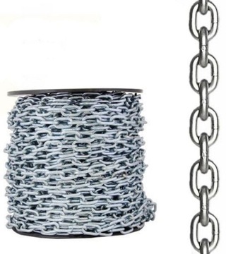 ŁAŃCUCH METALOWY GOSPODARCZY DO HUŚTAWKI fi 6mm 1M