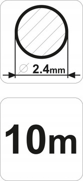 ŻYŁKA TNĄCA OKRĄGŁA 2,4MMx10M DO CIĘCIA TRAWY