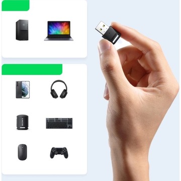 Adapter nadajnik do komputera, USB-A - Bluetooth 5.0, mały smukły, Ugreen