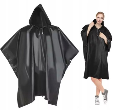 PŁASZCZ PRZECIWDESZCZOWY UNIWERSALNY PELERYNA PRZECIWDESZCZOWA Z KAPTUREM