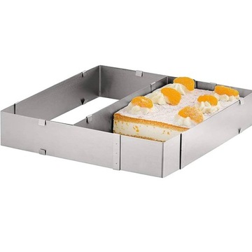 RANT CUKIERNICZY PROSTOKĄTNY REGULOWANY 2w1 STAL NIERDZEWNA Forma 5cm