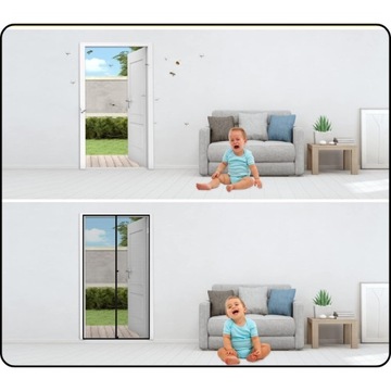Moskitiera do okna na drzwi balkon magnetyczna z magnesem 210x100cm czarna