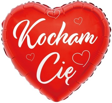 BALON FOLIOWY CZERWONE SERCE KOCHAM CIĘ HEL 45 CM
