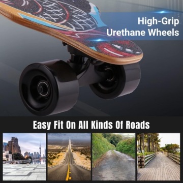 Электрический скейтборд Caroma Multicolor longboard с дистанционным управлением
