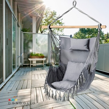 ПОДВЕСНОЙ СТУЛ, БРАЗИЛЬСКИЙ СТУЛ, КАЧЕЛИ, ГАМАК + 3 подушки Дондолио