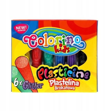 Пластилин с блестками COLORINO 6цвет. ШКОЛЬНЫЙ ШАНС