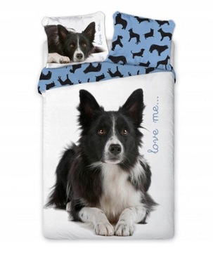 Pościel młodzieżowa BORDER COLLIE PIES PSY 160X200
